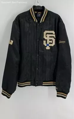 Vintage Majestic Mens Black San Francisco Giants MLB Baseball Bomber Jacket L • $19.99