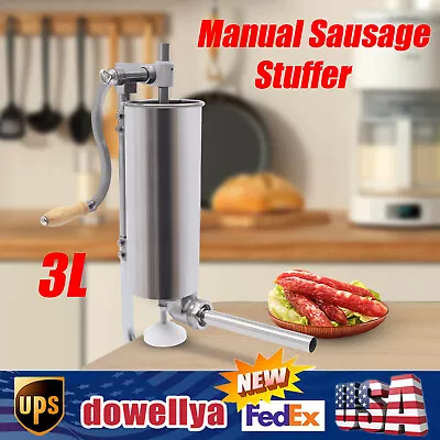 3 L Manual Sausage Stuffer Sausage Maker Vertical Meat Filler Stainless Steel  • $45.60