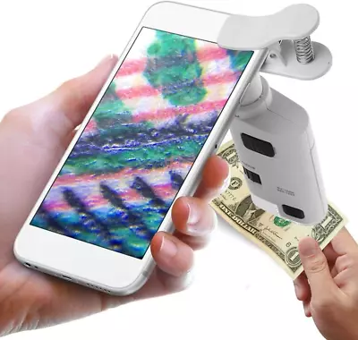 200X Magnification Mobile Phone Mini Microscope Lens Clip-On With LED CPL Lens • $22.52