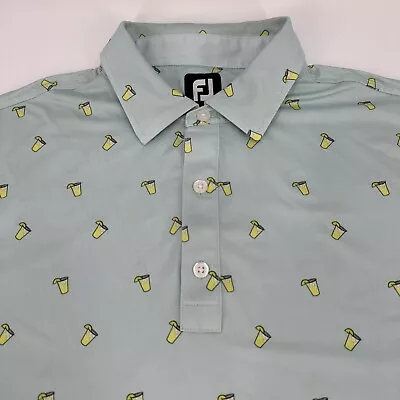 FJ FootJoy Polo Shirt Mens Large Margarita Cocktail Golf Stretch Performance • $22.50