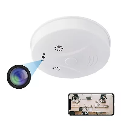 4K HD WiFi Hidden Smoke Detector Camera With Motion Detection Night Vision App • $64.80