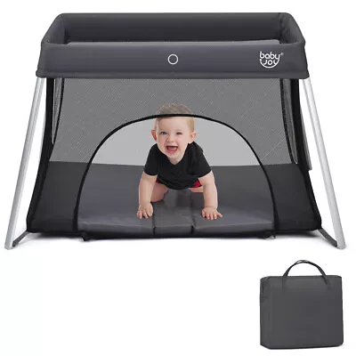 2 In 1 Baby Foldable Portacot Travel Cot Portable Playpen Crib Bed With Mattress • $107.95