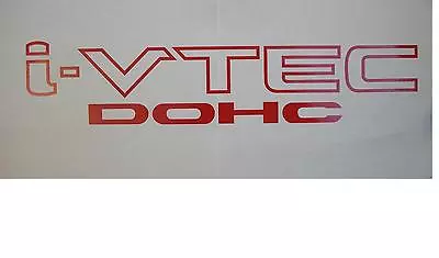 I VTEC DOHC (2) (RED)  Vinyl Decals Emblem Sticker Fender Door Honda Civic Si  • $7.99