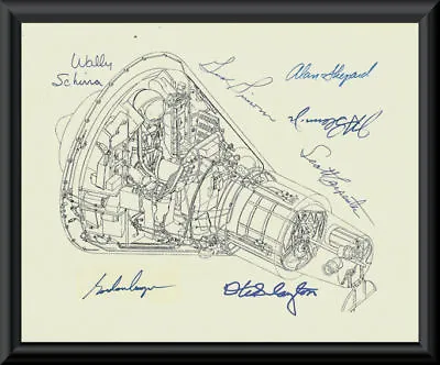 Project Mercury Autograph Reprints Capsule Diagram On Fine Linen Paper *LP044 • $5