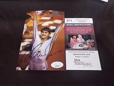 Nadia Comaneci Signed 4x6 Photo Olympic Gymnastics Legend Gold Medal JSA #12 • $29.99