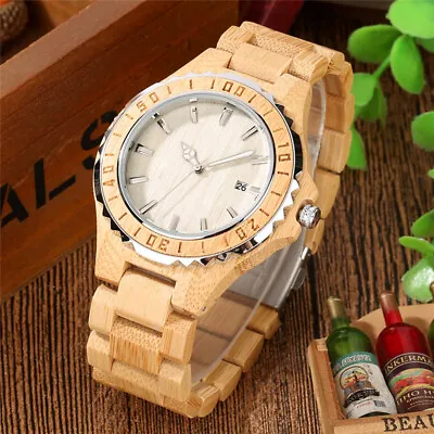 Modern Men's Watches Vintage Wooden Watch For Men Quartz Movement Wood Bracelet • $41.79