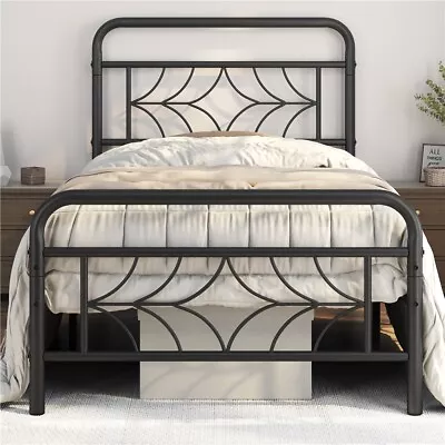 Metal Bed Frame Platform Bed With Sparkling Star-Inspired Design Headboard • $55.99