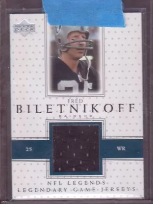 $19.99 • Buy 2000 UD Legends Game Used Jersey FRED BILETNIKOFF Raiders **OFFICAL NFL WORN**