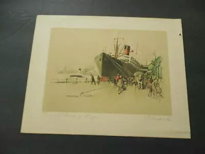 Prince's Landing Stage Liverpool By Marjorie C Bates Appr 5  X 7       ID:22927 • $10