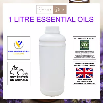 1 Litre 100% Pure Essential Oils (1000ml) - 59 Different Types To Choose From! • £94.99