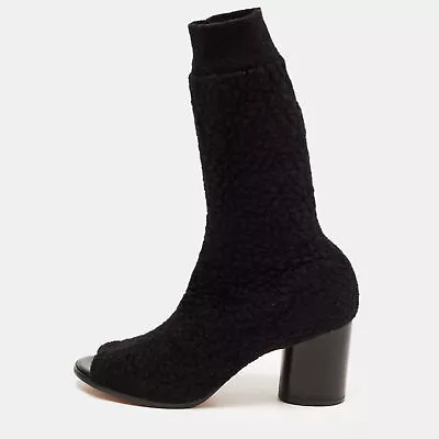 Missoni Black Terry Fabric Sock Peep Toe Booties Size 39.5 • $130.20