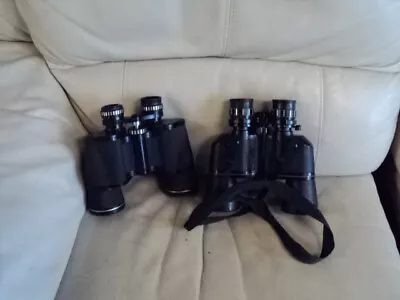 2 X Rubber Coated BINOCULARS PATHESCOPE 16x50 & Miranda Power Zoom 8 - 24 X50 • £28