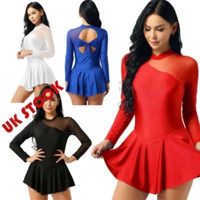 £13.67 • Buy Womens Adult Ballet Leotard Dress Ballet Dance Skirt Figure Ice Skating Costume 