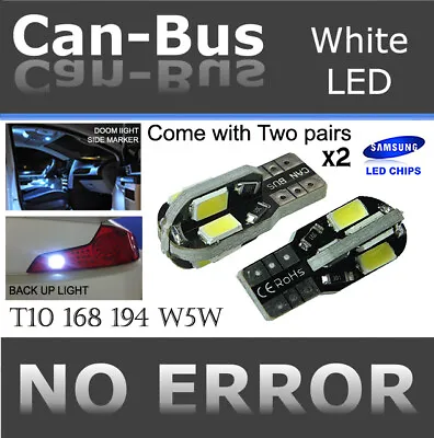 4 Pc T10 168 194 Samsung 8 LED Chip Canbus White Replacement Backup Lights R921 • $6.99