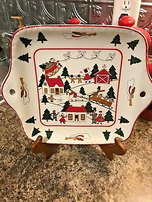 Mason Ironstone Christmas 🎄 Village Handled Serving Plate England • $19.99