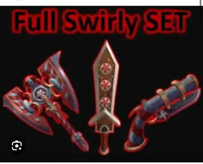 Full Swirly Set Mm2 (swirly Gun/blade/axe) | Cheap Murder Mystery 2 Godly • $15.99