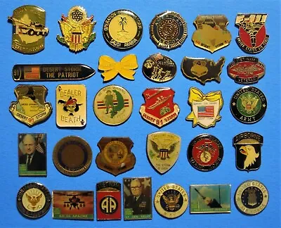 Us Military - Usa - United States - 30 Vintage Lapel Pin Lot - Hat Pin - Pinback • $73.60