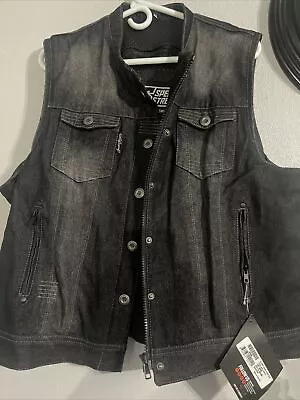 $49.99 • Buy Speed And Strength Women Glory Daze Denim Motorcycle Vest Black XL Vault Armor