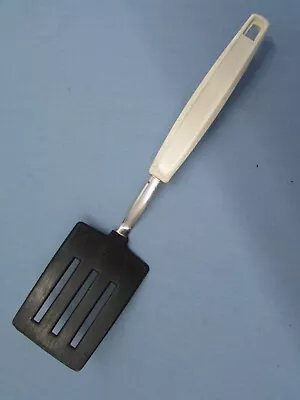 Vintage Ekco Slotted Nylon Short Spatula Black Plastic Handle • $14.99