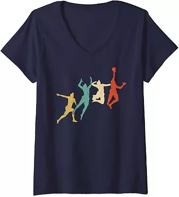 Volleyball Player Retro Spike Team Sports Gift Ladies' V-Neck Tshirt • $21.99