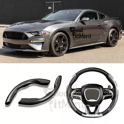 For Ford Mustang 2010-2022 Pair Car Steering Wheel Booster Non-Slip Cover Carbon • $33.38