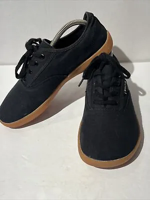 Whitin Minimalist Barefoot Shoes Men EU 40 Black Canvas Lace Up Low Top Wide • $34