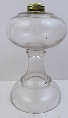 Vtg Glass Oil Kerosene Lamp - Thick Glass One Piece 10  Tall(bwb) • $4.06