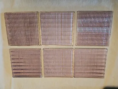 Lot Of 6 Antique 4  Glass Prism Tiles Luxfer Window Panes Sun Purple Saw Tooth • $65