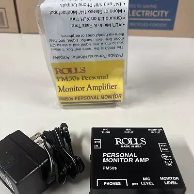 Rolls PM50s Personal Monitor Amp With Power Supply And TRS To TRS Cable • $34.50
