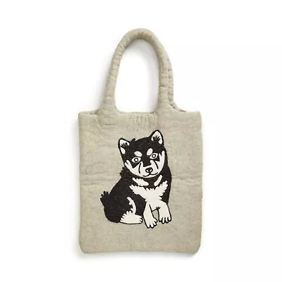 Felted Husky Bag Handmade Tote Bag 100% Wool Wet Felting Eco Friendly • $24.85