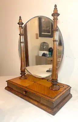 Antique Handmade 19th Century Steeple Dresser Top Wood Bakelite Vanity Mirror • $479.99