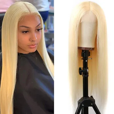 Long Straight 613 Light Blonde Hair Wig Synthetic Lace Front Wigs Heat Resistant • $28.90