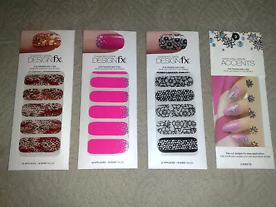 BUY 1 PACK OF 2 AND GET 1 FREE-Dashing Diva Design FX Bling Nail Wraps/Appliques • £3.49