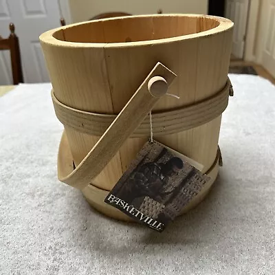 Vintage Basketville Putney Vermont Wooden Firkin Sugar  Bucket Local Wood • $25