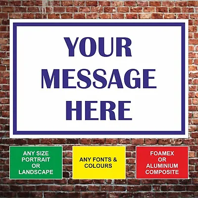 Custom Made Personalised Sign Designed For You- Any Size Colours Text Logo Image • £150.50