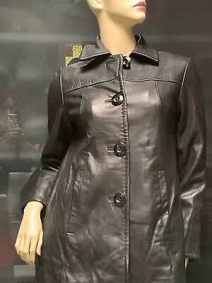 Ellen Tracy A-Line Leather Jacket Sz PS Black • $126.40