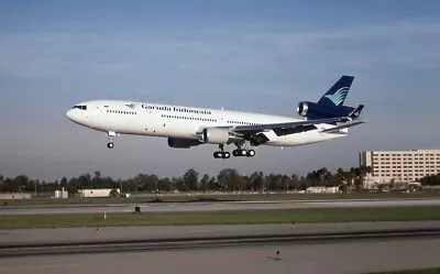 Garuda Indonesia McDonnell Douglas MD-11 Pre-delivery LGB- Kodachrome 35mm Slide • $2.99