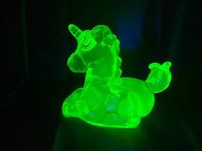 Green Uranium Glass Unicorn. • $85