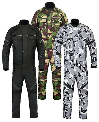 Mens Motorcycle Motorbike Waterproof Camo Jacket & Trousers Suit 2 Piece Set • $116.18