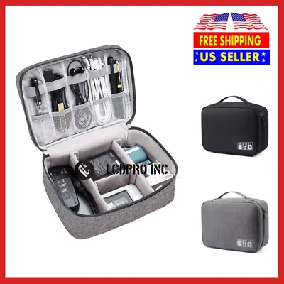 Portable Electronic Organizer Travel Cable Storage Bag Cord Case Accessories US • $8.86