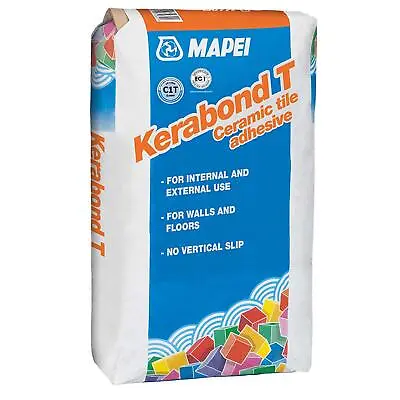 Mapei Kerabond T Adhesive 20kg Cement Based Internal External Walls Floors • £32.90