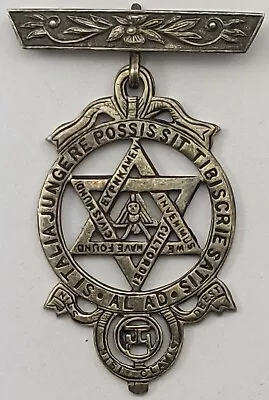 Silver Coloured Metal Masonic Medal Pendant Style No Hallmarks • £65