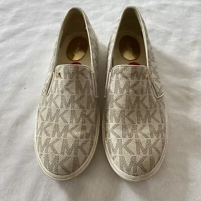 Michael Kors Signature Logo Womens Slip In Tennis Shoes 10 • $10