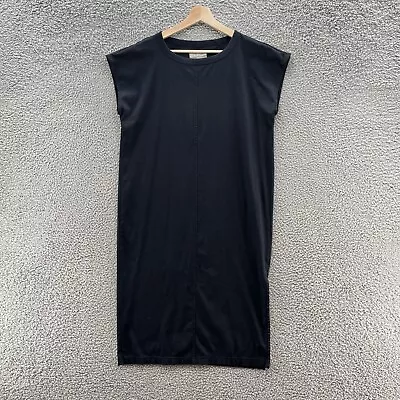 Everlane Dress Women Large Navy Side Slits Dolman Cap Sleeve Casual T Shirt Midi • $29.90