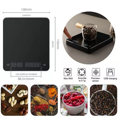 Electronic Digital Coffee Scale With Timer Precision High Display 3Kg/0.1g AU • $21.99