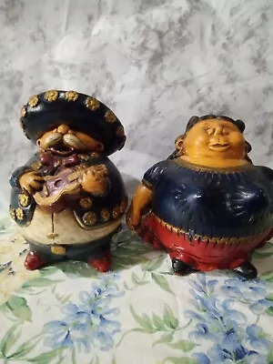 Vintage Mexican Folk Art Mariachi Figurines Hand Painted  Cantina Bar • $12.50