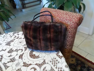 Macy's Brown Faux Fur Mink Ranch Handbag • $49.99