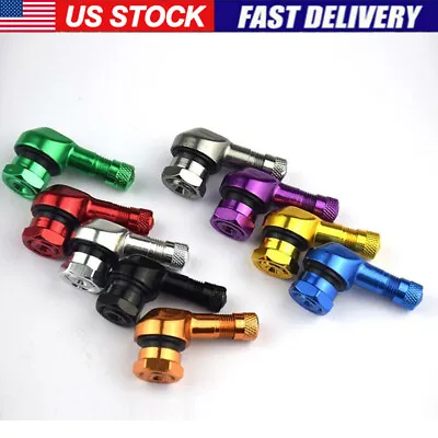 2 Pcs New Motorcycle CNC Aluminum 11.3mm Tire Wheel Stem Valve 90 Degree Angled • $13.79