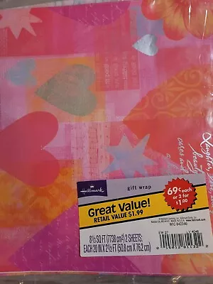 Hallmark Cards Vintage Valentine/ Any Day Gift Wrap Sealed Love Music Hearts • $12