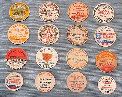 Lot Of 16 Vintage Milk Dairy Bottle Caps All Different Lot J • $4.98